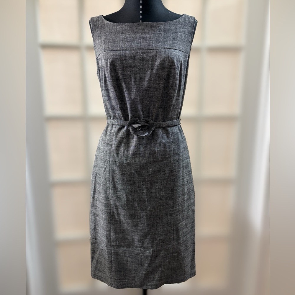 Halogen Charcoal Sleeveless Belted Midi Dress